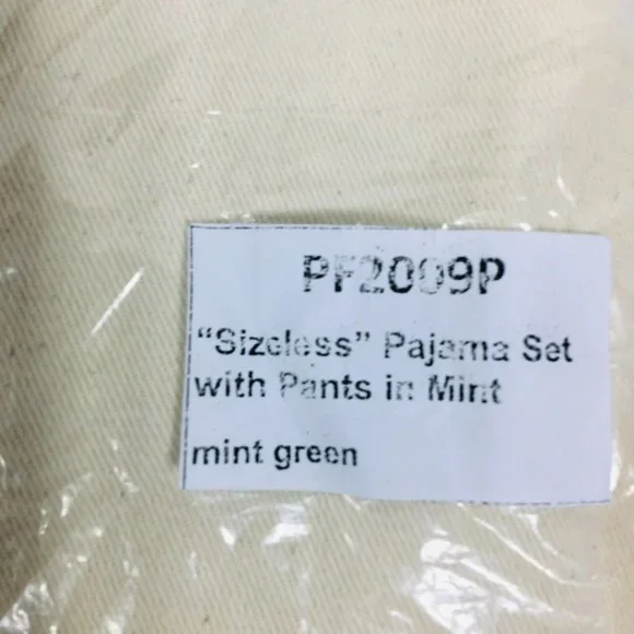 Sleeper Womens Sizeless Pajama Set Shirt With Pants One Size Mint Green - Picture 13 of 13